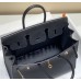 Hermes Hermès Birkin 25 Epsom External Stitching Black Gold Hardware Hand-Stitched