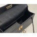 Hermes Hermès Mini Kelly 2 19 Epsom Black Gold Hardware Hand-Stitched