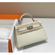 Hermes Hermès Mini Kelly 2 19 Epsom White Gold Hardware Hand-Stitched