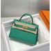 Hermes Hermès Mini Kelly 2 19 Epsom Bright Green Silver Hardware Hand-Stitched