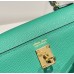 Hermes Hermès Mini Kelly 2 19 Epsom Bright Green Silver Hardware Hand-Stitched