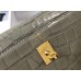 Hermes Hermès Kelly 25 Crocodile Skin Pattern Gold Hardware Grey Hand-Stitched