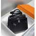 Hermes Hermès Kelly 25 Crocodile Skin Pattern Silver Hardware Black Hand-Stitched