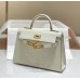 Hermes Hermès Mini Kelly 2 19 Crocodile Skin Pattern White Gold Hardware Hand-Stitched