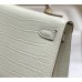 Hermes Hermès Mini Kelly 2 19 Crocodile Skin Pattern White Gold Hardware Hand-Stitched