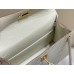 Hermes Hermès Mini Kelly 2 19 Crocodile Skin Pattern White Gold Hardware Hand-Stitched