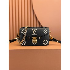 Louis Vuitton POCHETTE MÉTIS Metis EAST WEST Handbag in Monogram Empreinte Leather (M46596) - Black: 21.5x13.5x6cm
