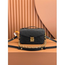 Louis Vuitton POCHETTE MÉTIS Metis EAST WEST Handbag in Monogram Empreinte Leather (M46595) - Black: 21.5x13.5x6cm