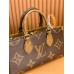 Louis Vuitton ONTHEGO EAST WEST Tote Bag (M46653): Giant Monogram and Monogram Reverse Canvas, Toron Handles, Size - 25x13x10cm