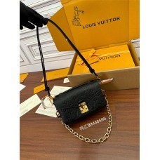 Louis Vuitton POCHETTE MÉTIS Metis EAST WEST Handbag (M46595) - Black: Monogram Empreinte Leather, S-lock clasp, Size - 21.5x13.5x6cm