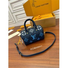 Louis Vuitton SPEEDY BANDOULIÈRE 20 Handbag (M46517) - Blue: Dégradé Monogram Empreinte Leather, Toron Handles, Adjustable Shoulder Strap, Size - 20.5x13.5x12cm