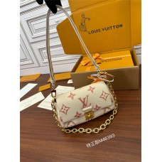 Louis Vuitton FAVORITE Handbag (M46393) - Strawberry White: Monogram Empreinte Embossed Leather, Size - 24x14x9cm