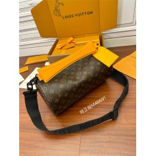 Louis Vuitton Soft Polochon Handbag (M46691): Monogram Eclipse Black, Monogram Macassar Canvas, Bright Leather, Size - 33x17x17 cm (Length x Height x Width)
