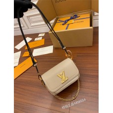 Louis Vuitton LOCKME TENDER Handbag (M58554) - Gray-Brown: Soft Grained Calfskin, Size - 19x13x8cm