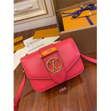Louis Vuitton M55949 Peony Pink LV PONT 9 Handbag: LV Pont 9 Handbag made of smooth leather, Size - 23x15x8cm