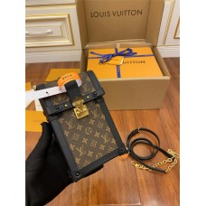 Louis Vuitton M63913 Monogram Trunk Vertical Chain Bag: Monogram Reverse Canvas, Size - 11.0x17.5x3.5cm