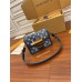 Louis Vuitton M59716 Denim Blue Dauphine Small Handbag: Classic logo denim fabric, Size - 20x15x9cm