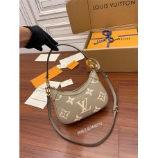 Louis Vuitton M46112 Grey Silk Print Bagatelle Handbag: Size - 22x14x9cm