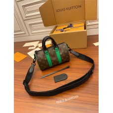 Louis Vuitton KEEPALL BANDOULIÈRE 25 Handbag (M46249) Green: Size - 25x15x11cm