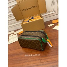 Louis Vuitton DOPP KIT Toiletry Bag (M46253) Green Monogram Macassar Canvas: Size - 28x15x16.5cm