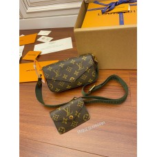 Louis Vuitton FÉLICIE Felicie STRAP & GO Handbag (M80091) Green: Size - 17x9.6x3.5cm