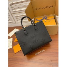 Louis Vuitton M45595 Black Pressed Flower ONTHEGO Small Handbag: Size - 34x26x15cm