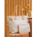 Louis Vuitton N41361 Checkered/Beige NEVERFULL Medium Handbag Damier Azur: Size - 32x28.5x17cm