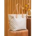 Louis Vuitton N41361 Checkered/Beige NEVERFULL Medium Handbag Damier Azur: Size - 32x28.5x17cm