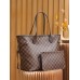 Louis Vuitton N41358 Checkered/Red NEVERFULL Medium Handbag Damier Ebène: Size - 32x28.5x17cm