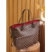 Louis Vuitton N41358 Checkered/Red NEVERFULL Medium Handbag Damier Ebène: Size - 32x28.5x17cm