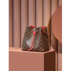 Louis Vuitton M44021 Red Gaston-Louis NeoNoe Bucket Bag Monogram: Size - 26x26x17.5 cm