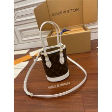 Louis Vuitton LV NANO BUCKET Handbag (M81489) Nano Bucket Size: 13x17x9cm