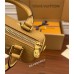 Louis Vuitton M81457 Tan Nano Speedy Handbag Embossed Leather Size: 16x10x7.5 cm