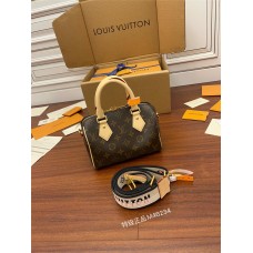 Louis Vuitton SPEEDY 20 Pillow Bag (New Strap) M46234 Monogram Canvas Leather Trim and Fabric Lining Size: 20.5x12.5x12cm
