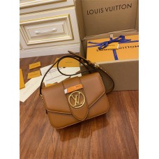Louis Vuitton M55952 Brown Pont 9 SOFT Medium Handbag LV Pont 9 Soft Handbag with Glossy Leather Size: 25x17.5x8 cm