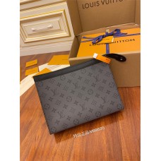 Louis Vuitton M69535 Pochette Voyage Medium Clutch Monogram Eclipse Black Reverse Canvas, Size: 27.0×21.0×3.0cm
