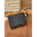 Louis Vuitton N60444 POCHETTE VOYAGE Clutch! Damier Graphite 3D Canvas, 27x21x6cm (Length x Height x Width)