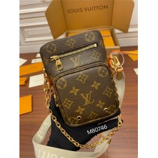 Louis Vuitton UTILITY PHONE POCKET Phone Bag (M80746) Monogram Canvas, Size: 16x19x6cm