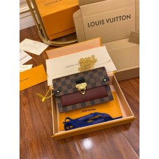 Louis Vuitton VAVIN Small Handbag (M60222) Purple Vavin Small Handbag Damier Ebene Canvas with Soft Calfskin, Size: 25x17x9.5cm