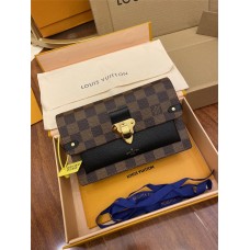 Louis Vuitton VAVIN Small Handbag (M60221) Black Vavin Small Handbag Damier Ebene Canvas with Soft Calfskin, Size: 25x17x9.5cm