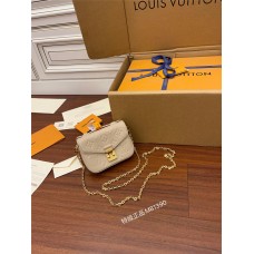 Louis Vuitton MICRO MÉTIS Metis Chain Bag (M81390) Yellow Flower Monogram Empreinte Leather, Size: 14x11x3.5cm
