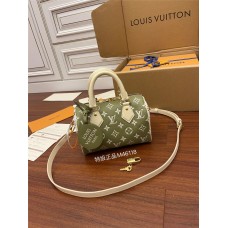 Louis Vuitton SPEEDY BANDOULIÈRE 20 Handbag (M46118) Green Monogram Empreinte Leather, Size: 20.5x13.5x12CM