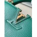 Louis Vuitton M59433 Dark Green Gold Button Capucines Mini Handbag Full-grain Leather, 21x14x8cm (Length x Height x Width)