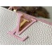 Louis Vuitton N83103 Milk White and Pink Ostrich Pattern Small Capucines Handbag Taurillon Leather, Size: 27x18x9cm