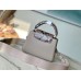 Louis Vuitton N99387/M48865 Gray Snake Shoulder Capucines BB Handbag Grained Taurillon Leather, Size: 27 x18x9cm