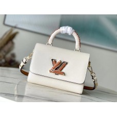 Louis Vuitton M22236 Beige (Woven) Twist Medium Handbag Epi Embossed Leather, woven leather wrapped LV Twist lock and top handle, Size: 23.0x17.0x9.5cm