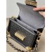 Louis Vuitton Dauphine Mini Handbag (M22597) Black Embossed Calfskin, Size: 20x15x9cm