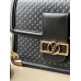 Louis Vuitton Dauphine Medium Handbag (M22276) Black Soft Calfskin Monogram Embossed, Size: 25x17x10.5cm