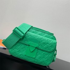 Louis Vuitton S LOCK Messenger Bag (M20904) Green S-Lock Messenger Bag in Taurillon Monogram Leather, Size: 22x18x8cm