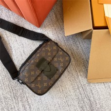 Louis Vuitton S LOCK Messenger Bag (M45806) Black Monogram Macassar Canvas, New Lock, Size: 22x18x8cm
